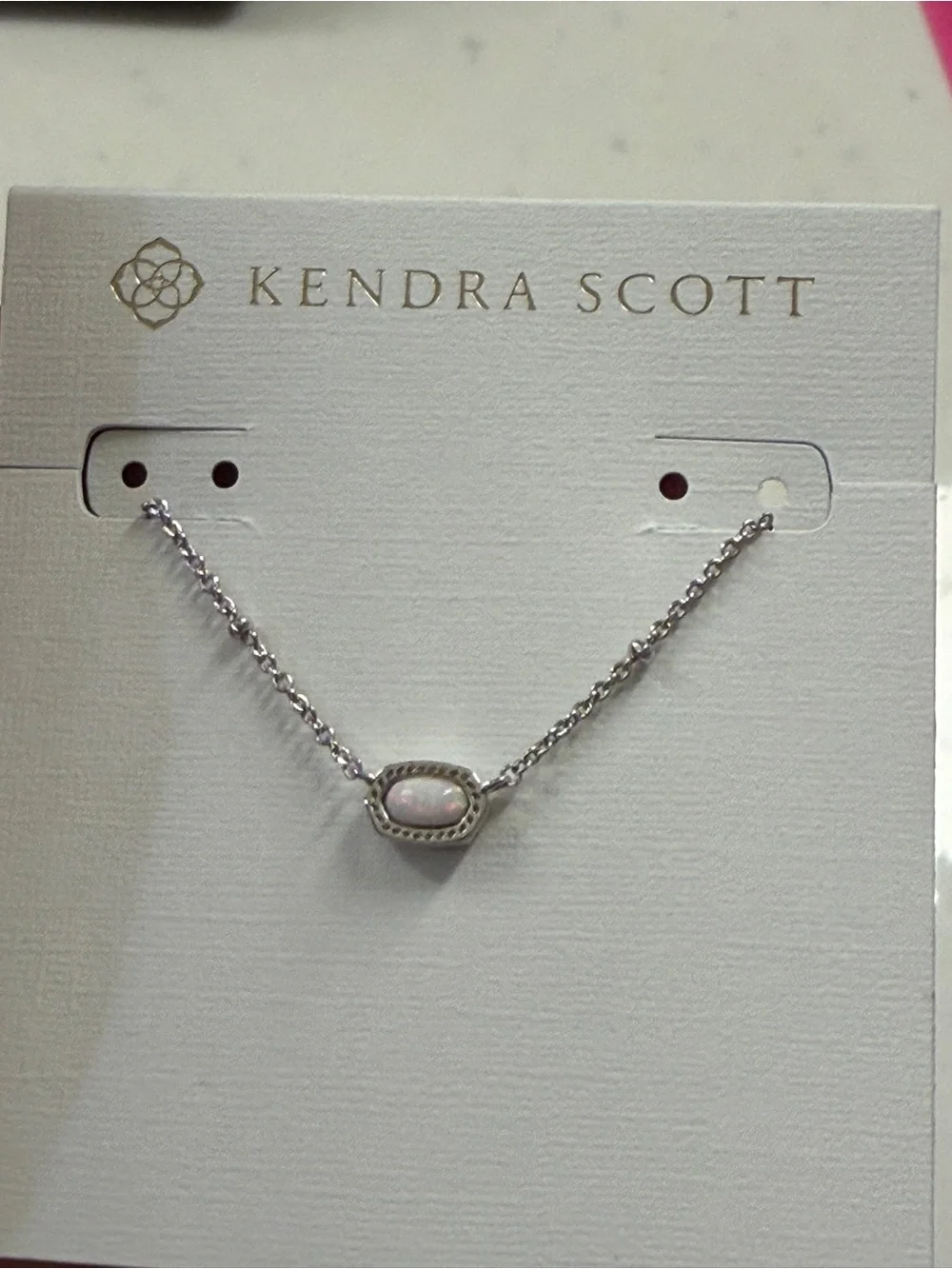 Kendra Scott Opal Pendant Necklace with Silver Chain